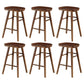 Restaurant Simple Wood Barstool Wood 4 Legs Bar Stool with Pedal Walnut 6 Piece Set Short Stool(22"H) Clearhalo 'Bar Furniture' 'Bar Stools' 'bar_stools' 'furn' 'furn_bar_stools' 'Furniture' 'Kitchen & Dining Furniture' 5130712