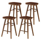 Restaurant Simple Wood Barstool Wood 4 Legs Bar Stool with Pedal Walnut 4 Piece Set Counter Stool(26"H) Clearhalo 'Bar Furniture' 'Bar Stools' 'bar_stools' 'furn' 'furn_bar_stools' 'Furniture' 'Kitchen & Dining Furniture' 5130715