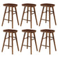 Restaurant Simple Wood Barstool Wood 4 Legs Bar Stool with Pedal Walnut 6 Piece Set Counter Stool(26"H) Clearhalo 'Bar Furniture' 'Bar Stools' 'bar_stools' 'furn' 'furn_bar_stools' 'Furniture' 'Kitchen & Dining Furniture' 5130716