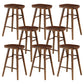 Restaurant Simple Wood Barstool Wood 4 Legs Bar Stool with Pedal Walnut 8 Piece Set Counter Stool(26"H) Clearhalo 'Bar Furniture' 'Bar Stools' 'bar_stools' 'furn' 'furn_bar_stools' 'Furniture' 'Kitchen & Dining Furniture' 5130717
