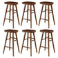 Restaurant Simple Wood Barstool Wood 4 Legs Bar Stool with Pedal Walnut 6 Piece Set Bar Stool(30"H) Clearhalo 'Bar Furniture' 'Bar Stools' 'bar_stools' 'furn' 'furn_bar_stools' 'Furniture' 'Kitchen & Dining Furniture' 5130720