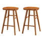 Restaurant Simple Wood Barstool Wood 4 Legs Bar Stool with Pedal Cherry Wood 2 Piece Set Short Stool(22"H) Clearhalo 'Bar Furniture' 'Bar Stools' 'bar_stools' 'furn' 'furn_bar_stools' 'Furniture' 'Kitchen & Dining Furniture' 5130722