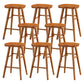 Restaurant Simple Wood Barstool Wood 4 Legs Bar Stool with Pedal Cherry Wood 8 Piece Set Short Stool(22"H) Clearhalo 'Bar Furniture' 'Bar Stools' 'bar_stools' 'furn' 'furn_bar_stools' 'Furniture' 'Kitchen & Dining Furniture' 5130725