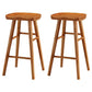 Restaurant Simple Wood Barstool Wood 4 Legs Bar Stool with Pedal Cherry Wood 2 Piece Set Counter Stool(26"H) Clearhalo 'Bar Furniture' 'Bar Stools' 'bar_stools' 'furn' 'furn_bar_stools' 'Furniture' 'Kitchen & Dining Furniture' 5130726