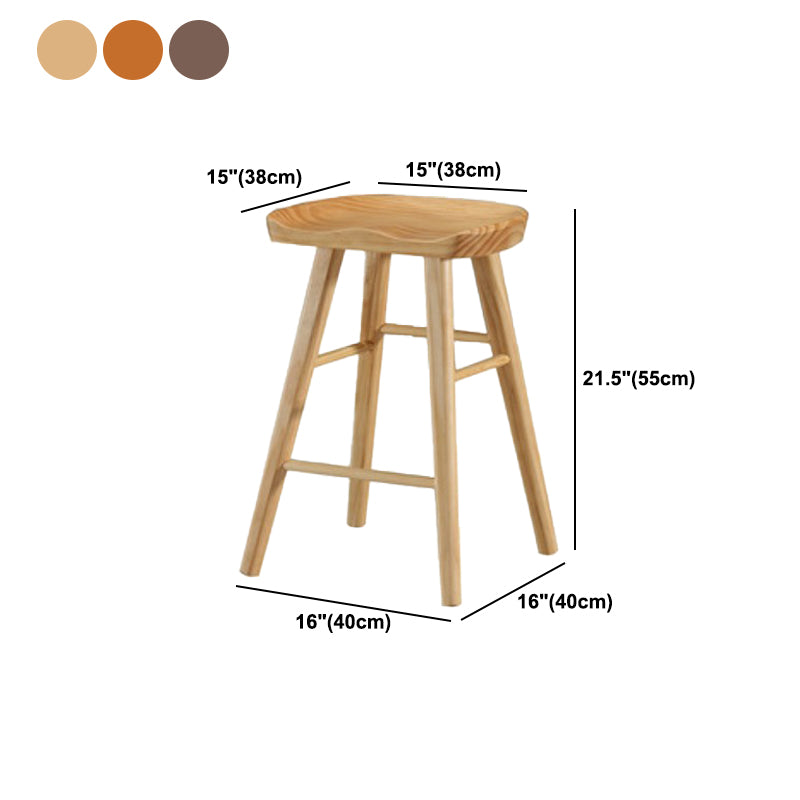 Restaurant Simple Wood Barstool Wood 4 Legs Bar Stool with Pedal Clearhalo 'Bar Furniture' 'Bar Stools' 'bar_stools' 'furn' 'furn_bar_stools' 'Furniture' 'Kitchen & Dining Furniture' 5130734
