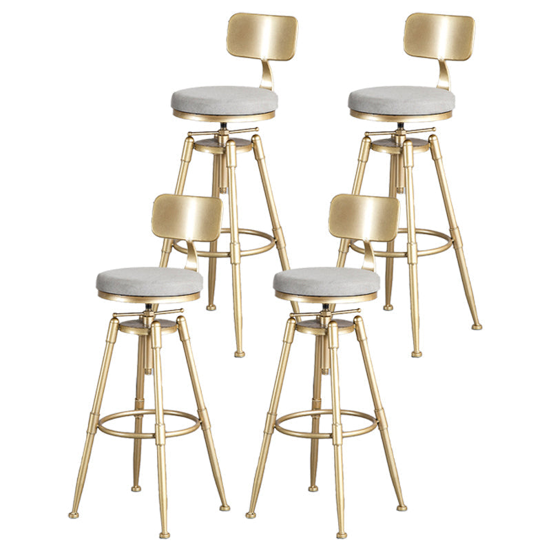 Soggiorno in stile glam sgabello da bar a 4 gambe oro con pedale