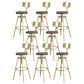 Soggiorno in stile glam sgabello da bar a 4 gambe oro con pedale