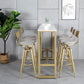 Wohnzimmer Glamstil Barstool Gold 4 -Legs Barhocker mit Pedal
