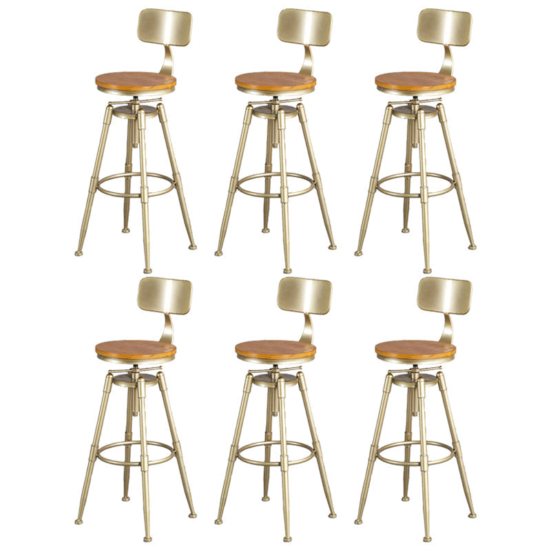 Soggiorno in stile glam sgabello da bar a 4 gambe oro con pedale