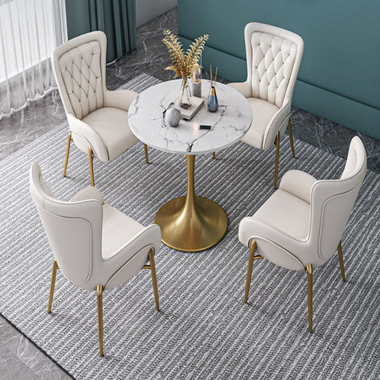 Glam Style Sintered Stone Dining Set 1/2/3/4/5 Pieces Dining Set