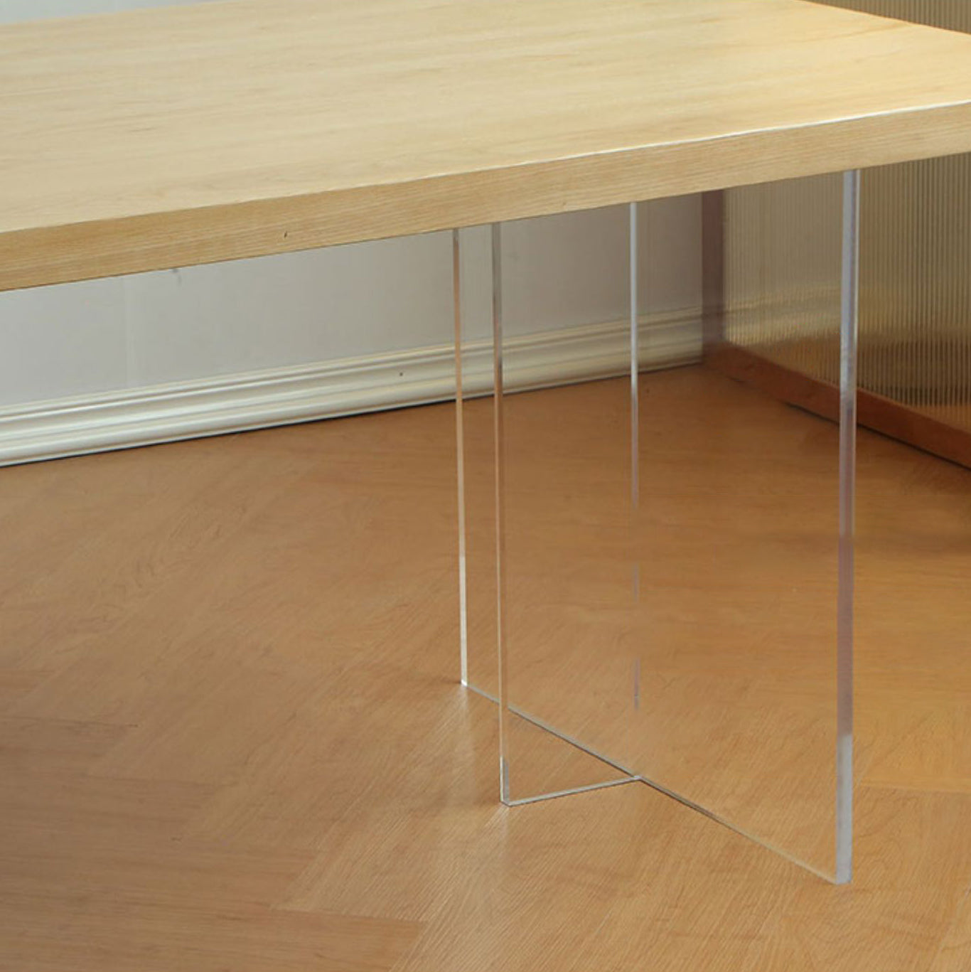 Modern Rectangular Dining Table Set 1/3/5 Pieces Solid Wood Dining Room Set