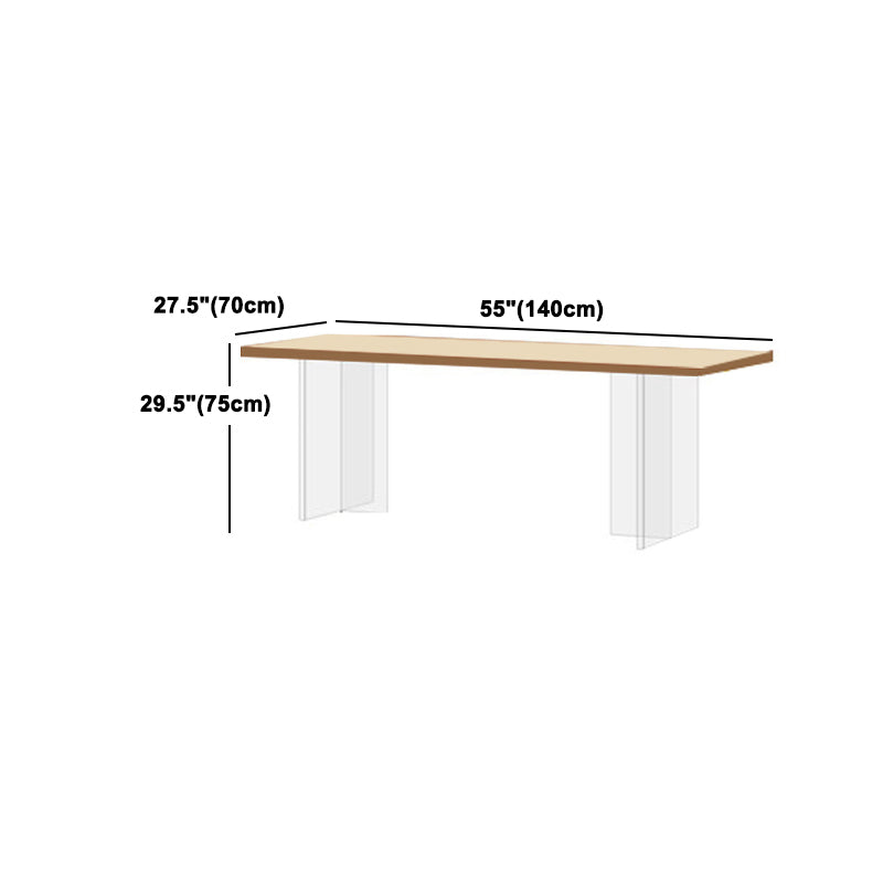Modern Rectangular Dining Table Set 1/3/5 Pieces Solid Wood Dining Room Set