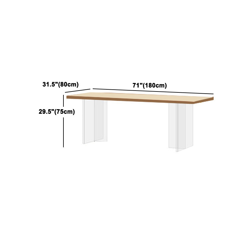 Modern Rectangular Dining Table Set 1/3/5 Pieces Solid Wood Dining Room Set