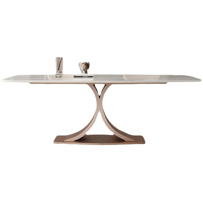 Modernes Esstisch-Set aus gesintertem Stein, 1/4/5/7-teilig, rechteckiges Esstisch-Set