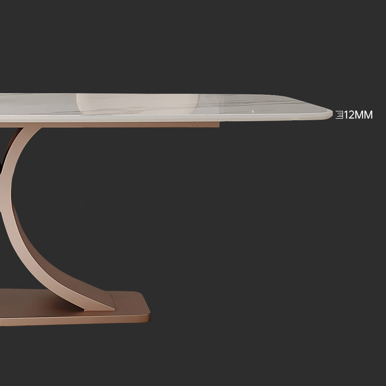 Modernes Esstisch-Set aus gesintertem Stein, 1/4/5/7-teilig, rechteckiges Esstisch-Set