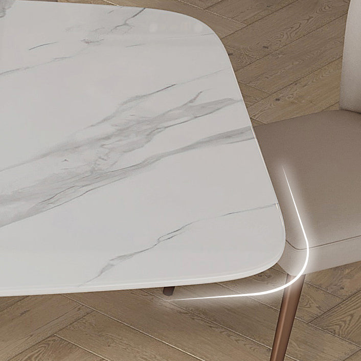 Modernes Esstisch-Set aus gesintertem Stein, 1/4/5/7-teilig, rechteckiges Esstisch-Set