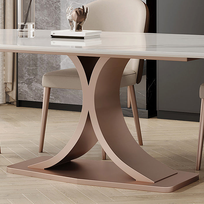 Modernes Esstisch-Set aus gesintertem Stein, 1/4/5/7-teilig, rechteckiges Esstisch-Set