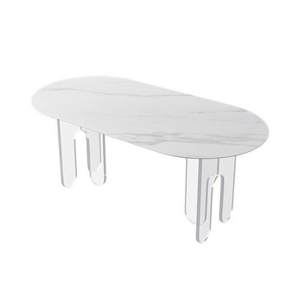 Designer Style Acrylic Dining Room Set 1/2/5 Pieces Rectangular Dining Set