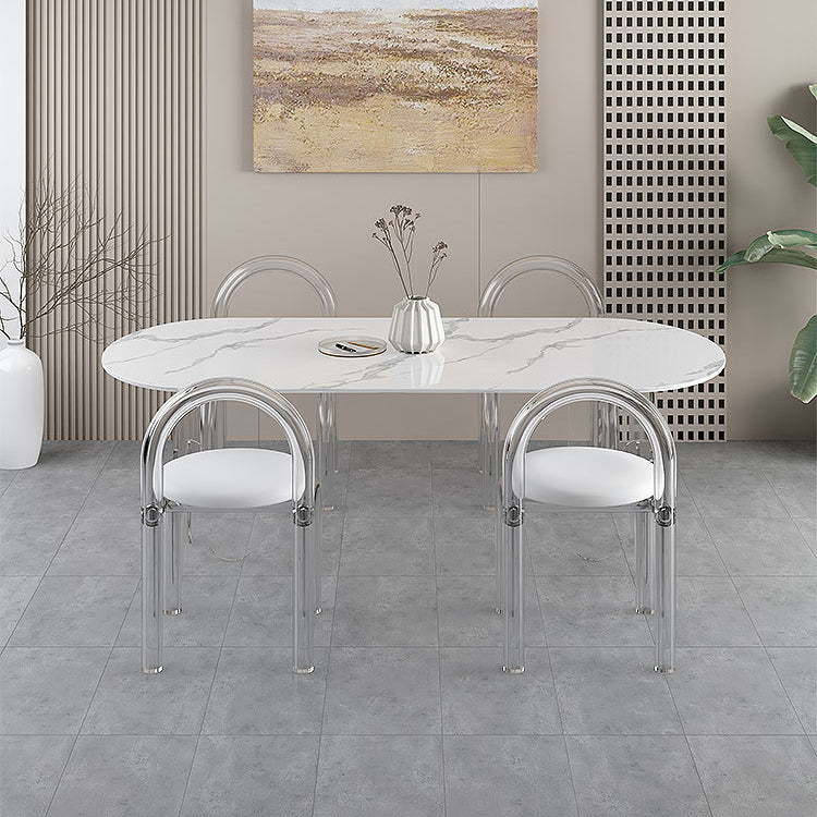 Designer Style Acrylic Dining Room Set 1/2/5 Pieces Rectangular Dining Set