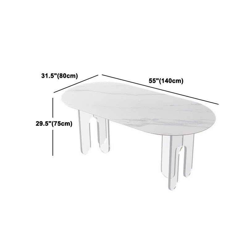 Designer Style Acrylic Dining Room Set 1/2/5 Pieces Rectangular Dining Set