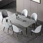 Modern Rectangle Dining Table Set 1/2/3/5/7 Pieces Dinette Set with Sintered Stone Top Clearhalo 'Dining Room Sets' 'Dining Tables & Seating' 'dining_room_set' 'furn' 'furn_dining_room_set' 'Furniture' 'Kitchen & Dining Furniture' 5131005