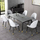 Modern Rectangle Dining Table Set 1/2/3/5/7 Pieces Dinette Set with Sintered Stone Top 7 Pieces: Grey Table, 6 Chairs Clearhalo 'Dining Room Sets' 'Dining Tables & Seating' 'dining_room_set' 'furn' 'furn_dining_room_set' 'Furniture' 'Kitchen & Dining Furniture' 5131006