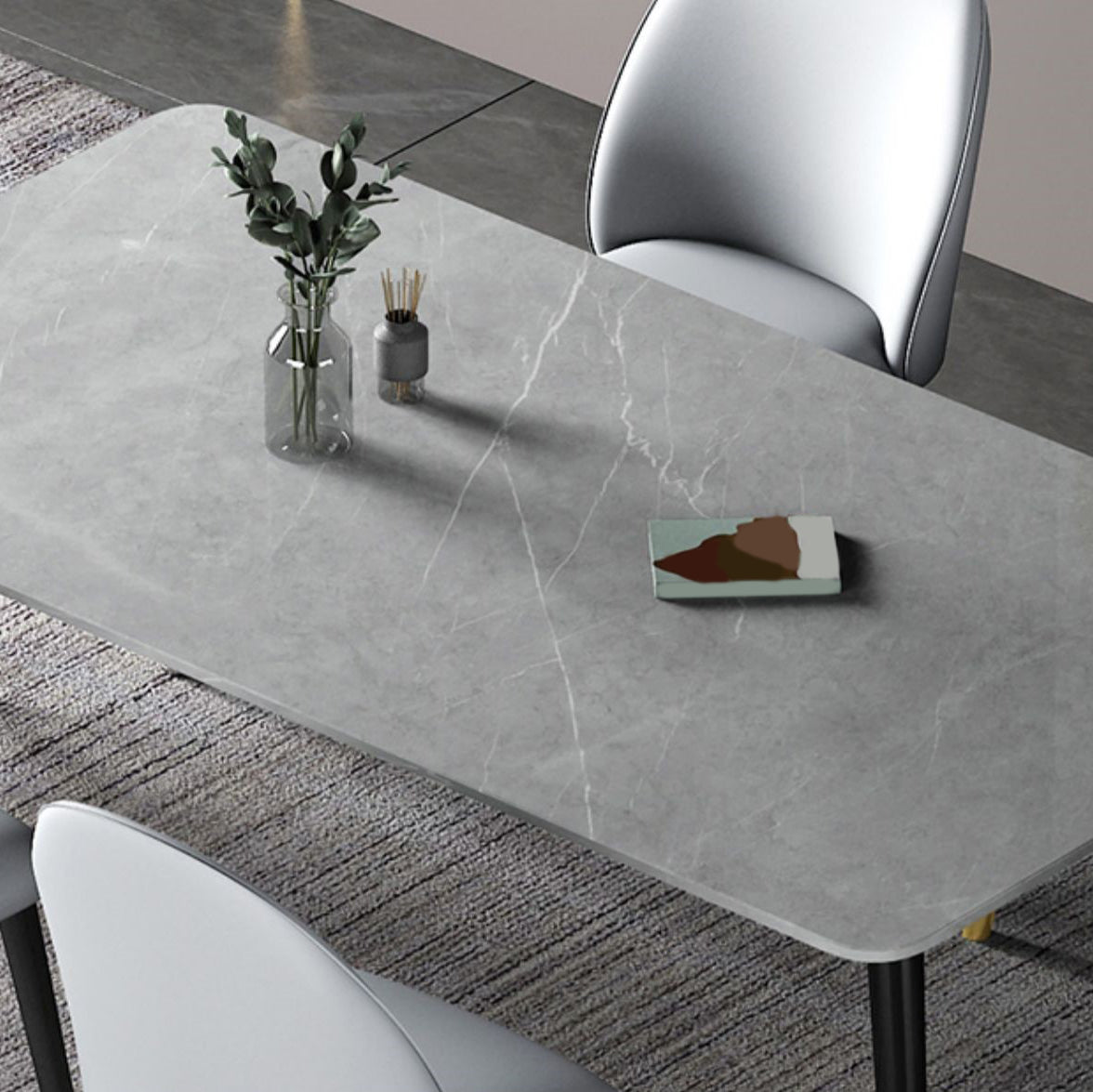 Modern Rectangle Dining Table Set 1/2/3/5/7 Pieces Dinette Set with Sintered Stone Top Clearhalo 'Dining Room Sets' 'Dining Tables & Seating' 'dining_room_set' 'furn' 'furn_dining_room_set' 'Furniture' 'Kitchen & Dining Furniture' 5131018