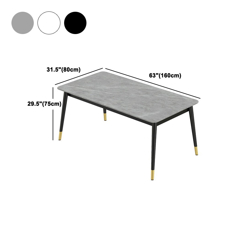 Modern Rectangle Dining Table Set 1/2/3/5/7 Pieces Dinette Set with Sintered Stone Top Clearhalo 'Dining Room Sets' 'Dining Tables & Seating' 'dining_room_set' 'furn' 'furn_dining_room_set' 'Furniture' 'Kitchen & Dining Furniture' 5131024
