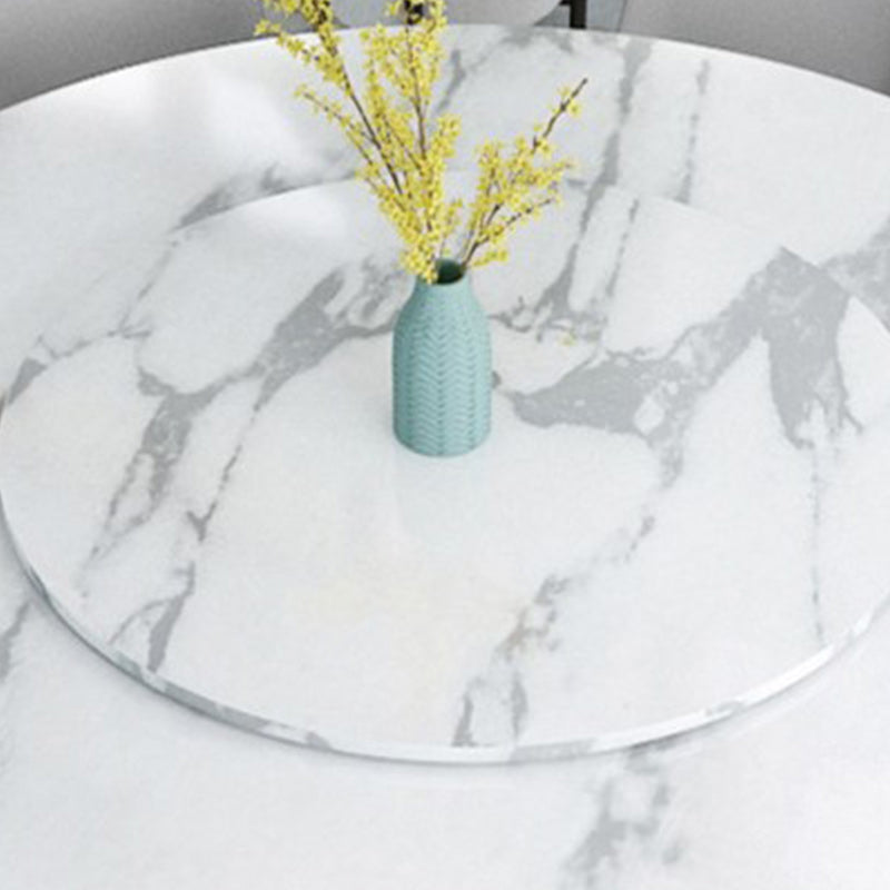 Glam Style Stone Round Dining Table with Gold Base for Living Room Clearhalo 'Dining Tables & Seating' 'Dining Tables' 'dining_table' 'furn' 'furn_dining_table' 'Furniture' 'Kitchen & Dining Furniture' 5131034