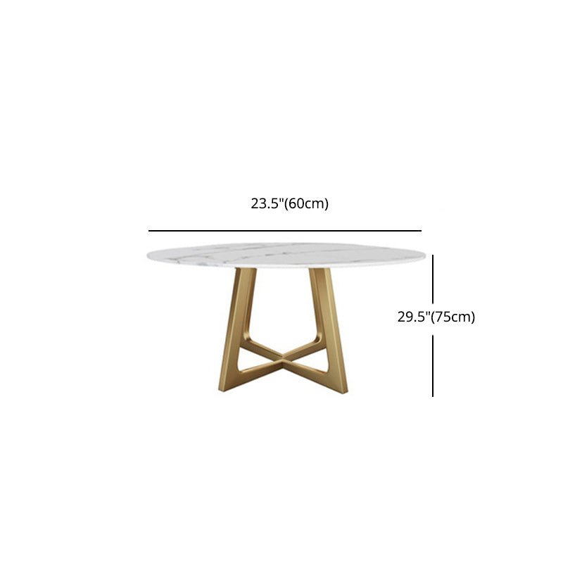 Glam Style Stone Round Dining Table with Gold Base for Living Room Clearhalo 'Dining Tables & Seating' 'Dining Tables' 'dining_table' 'furn' 'furn_dining_table' 'Furniture' 'Kitchen & Dining Furniture' 5131038