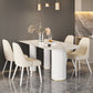 Modern Style Dining Table Sintered Stone Table with Metal Base for Home