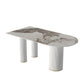 Modern Style Dining Table Sintered Stone Table with Metal Base for Home