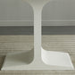 Mesa de comedor de piedra blanca y acero, mesa de comedor informal con pedestal rectangular