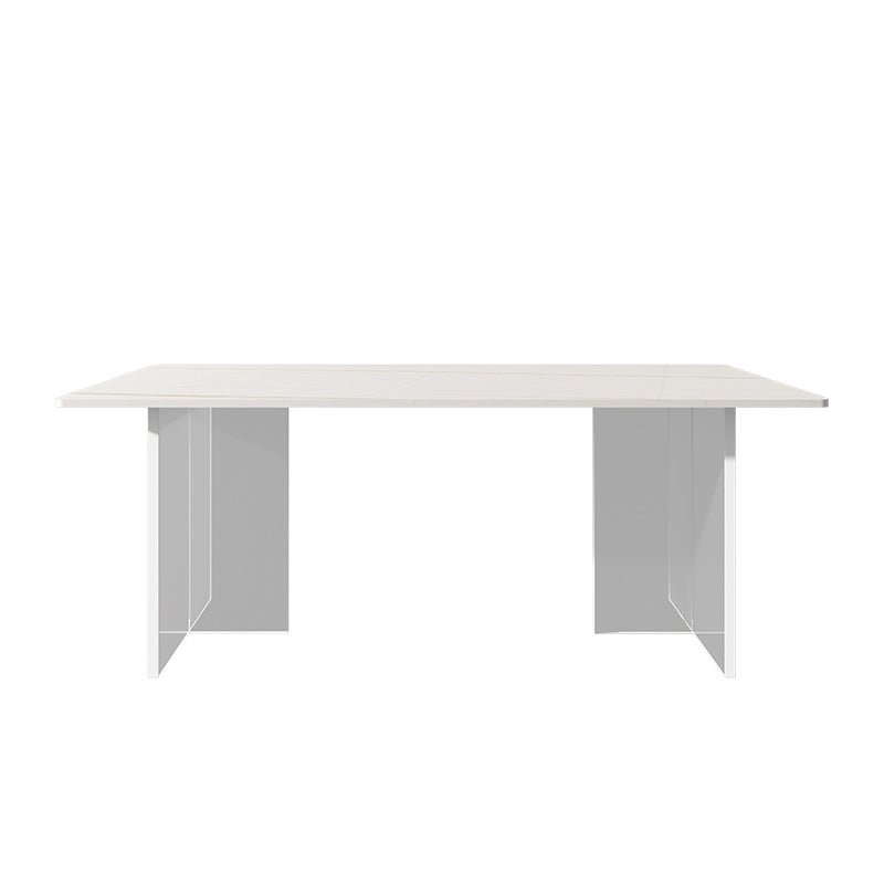 Mesa de comedor rectangular con piedra blanca mesa moderna