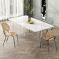 Mesa de comedor rectangular con piedra blanca mesa moderna
