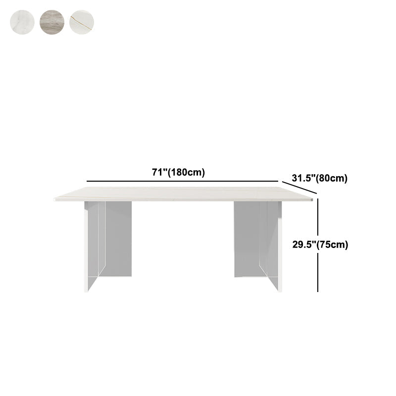 Mesa de comedor rectangular con piedra blanca mesa moderna