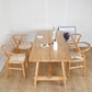 Rectangle Solid Wood Dining Room Table Modern Trestle Counter Table in Natural