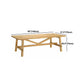 Rectangle Solid Wood Dining Room Table Modern Trestle Counter Table in Natural