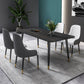 Rectangle Dining Table White and Black Stone Modern Dining Table