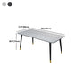 Rectangle Dining Table White and Black Stone Modern Dining Table