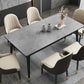 Rectangle Dining Table White and Gray Stone Modern Dining Table