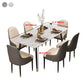 Rectangle Dining Table White and Gray Stone Modern Dining Table