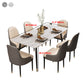 Rectangle Dining Table White and Gray Stone Modern Dining Table