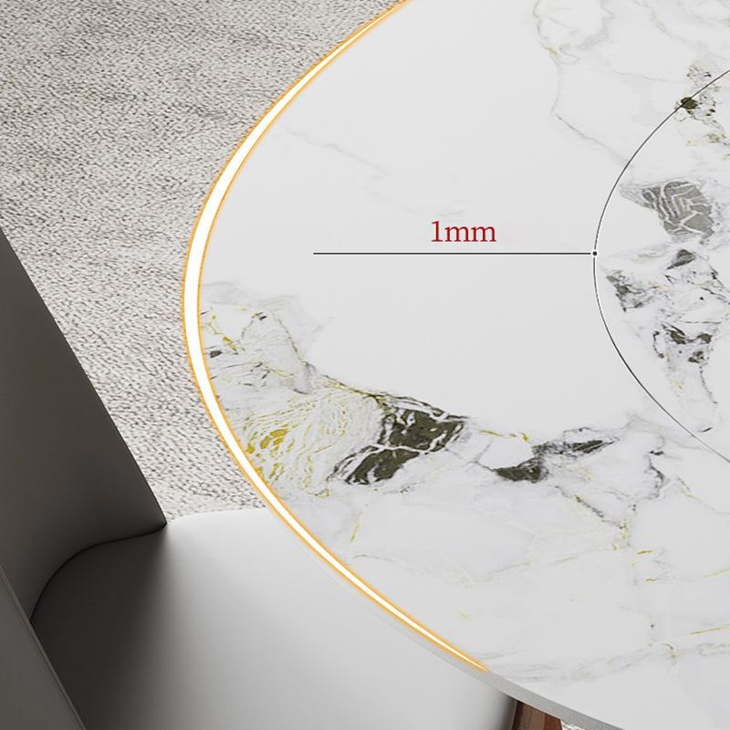 Mesa de comedor blanca de piedra moderna muebles redondos con base de pedestal de madera maciza