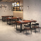 Rectangle Solid Wood Dining Table Industrial Style Brown Dining Table with Black Frame