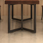 Rectangle Solid Wood Dining Table Industrial Style Brown Dining Table with Black Frame