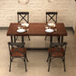 Rectangle Solid Wood Dining Table Industrial Style Brown Dining Table with Black Frame