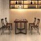 Rectangle Solid Wood Dining Table Industrial Style Brown Dining Table with Black Frame