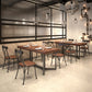 Rectangle Solid Wood Dining Table Industrial Style Brown Dining Table with Black Frame