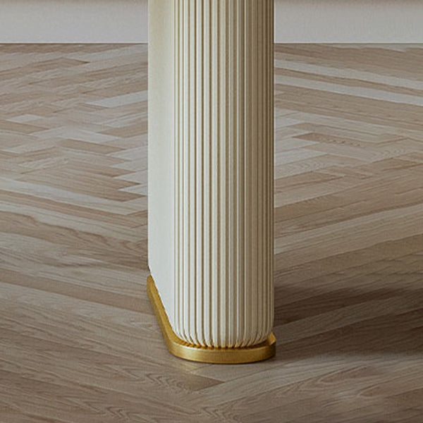 Stone Top Dining Table Modern Dining Table with Double Pedestal Base Clearhalo 'Dining Tables & Seating' 'Dining Tables' 'dining_table' 'furn' 'furn_dining_table' 'Furniture' 'Kitchen & Dining Furniture' 5131298